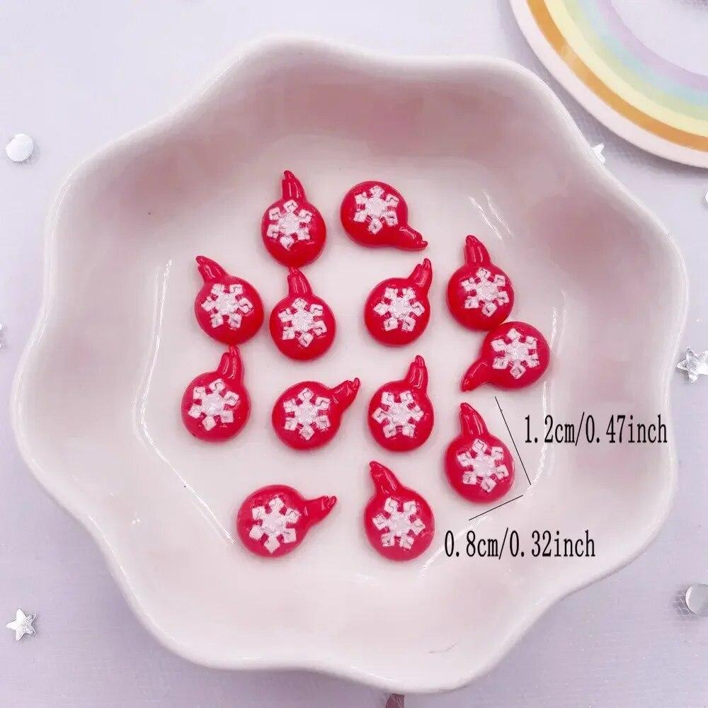 50pcs Resin Mini Colorful Christmas Snowman Tree Snowflower Deer Flat Back Figurines Nail Art DIY Scrapbooks Accessories