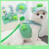 Frog Spring Summer Pet Chest Strap Leash Set Cat Puppy Dog Clothes Outing Supplies Grid