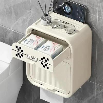 Бумажное полотенце Шахматная клетка Ванная комната Коробка для бумажных полотенец Двухслойная полка Водонепроницаемая Без перфорации Настенный Рулонная бумага Ящик