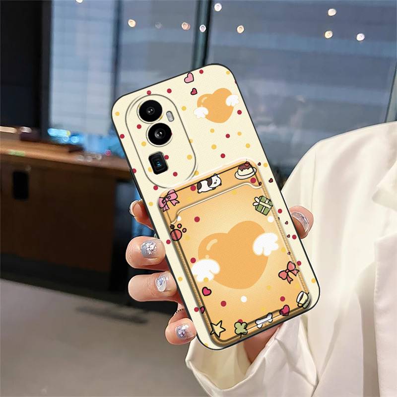 Soft case Card bag Phone Case For OPPO Reno10 Shockproof Waterproof TPU protective Anti-dust Card slot Cute Card sleeve