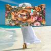 1PC Custom Name Capybara Floral Garden Beach Towel Highly Absorbent And Sand-Resistant Towel for Swimming, Pool, Yoga, And Travel Lightweight