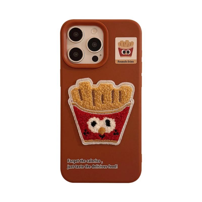 Cute Plush Gourmet French Fries Phone Case for IPhone17 16 15 14 12 13 11 Pro ProMax Plus Shockproof Phone Cover