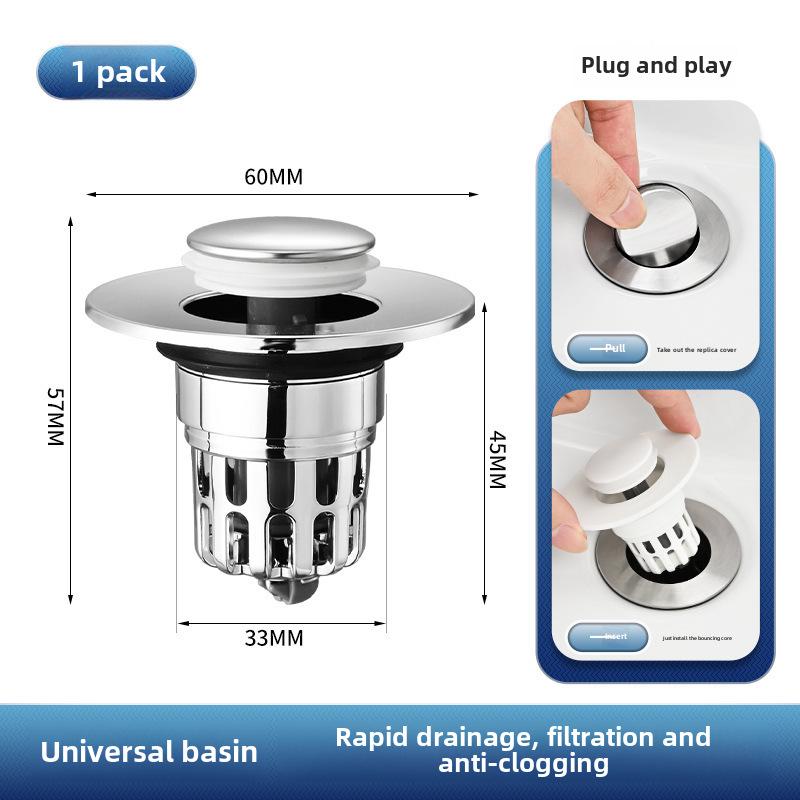 Универсальный латунный всплывающий сливной клапан для раковины, герметичный
