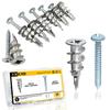 50Pcs Zinc Self Drilling Dry-type Wall Anchor with Screw Kit, 25 Heavy-duty Metal Wall Anchors and 25 Inch Screw Combination Kit