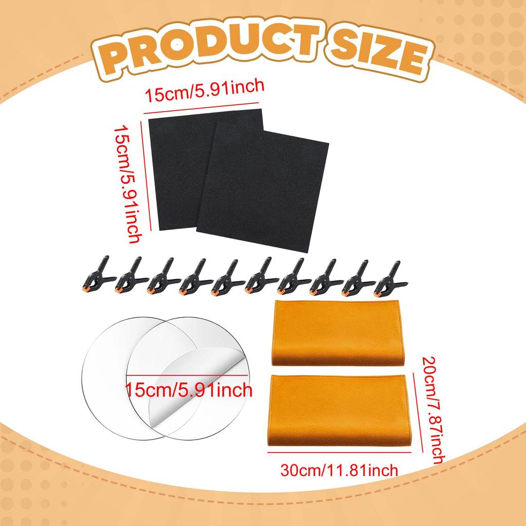 Trading Card Cleaning Kit Repair Tool Accessories 10 Fixing Clips 2 Pad Materials Suede Towels