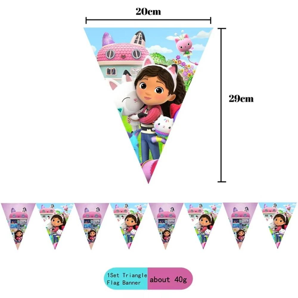 Gabby Birthday Party Plates Cups Napkin Balloons Cat Dollhouse Party Supplies Disposable environmental Tableware Picnic portable