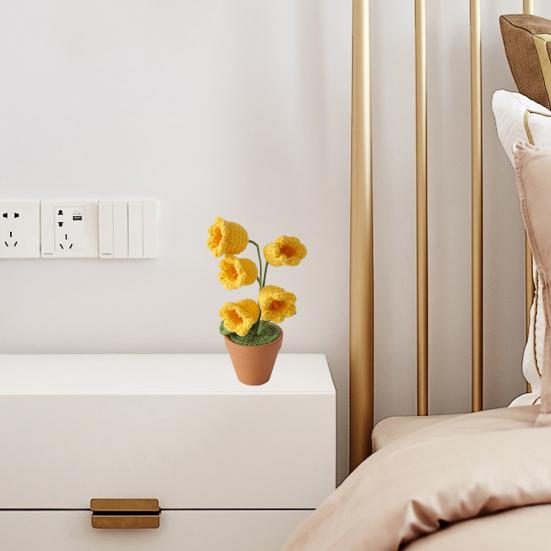 Тканые горшечные растения ручной вязки, мини-горшки для растений, связанные крючком, долговечны, легко моются, для украшения дома