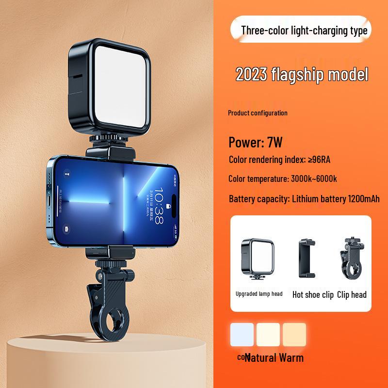 Портативный светодиодный заполняющий свет для селфи для телефона и камеры