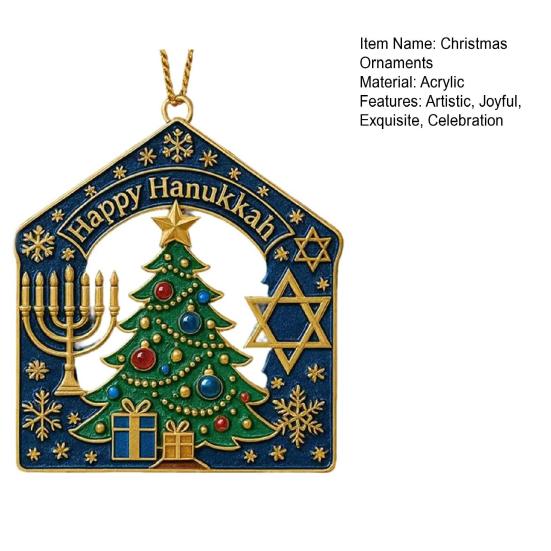 Счастливой Хануки Рождественское украшение на елку Акриловое Еврейское Ханука Рождественские украшения Духовные подарки для мужчин женщин взрослых