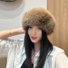 Women Winter Hat Thick Plush Faux Fur Heat Retention Windproof Mongolia Style Bucket