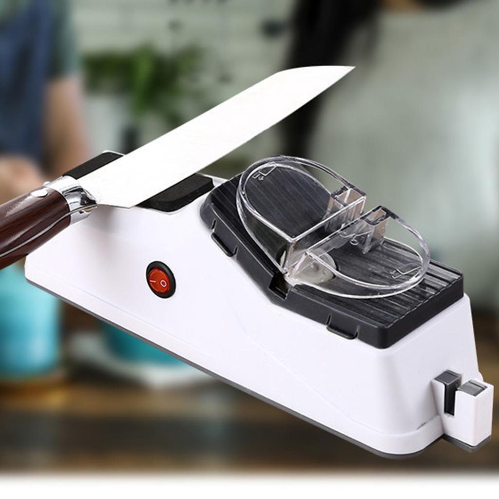Электрическая точилка для ножей 2-ступенчатая USB-питание Точилка для ножей с защитной крышкой для всех видов кухонных ножей для резки