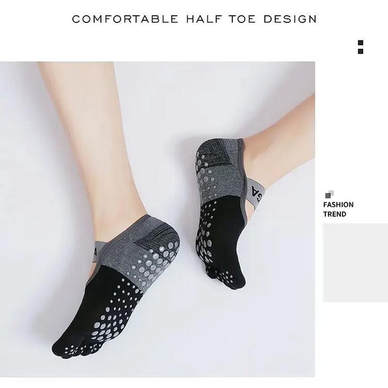 1 пара дышащих носков для йоги, силиконовые нескользящие носки для фитнеса, хлопковые спортивные носки с пятью пальцами, носки для пилатеса, балета и фитнеса