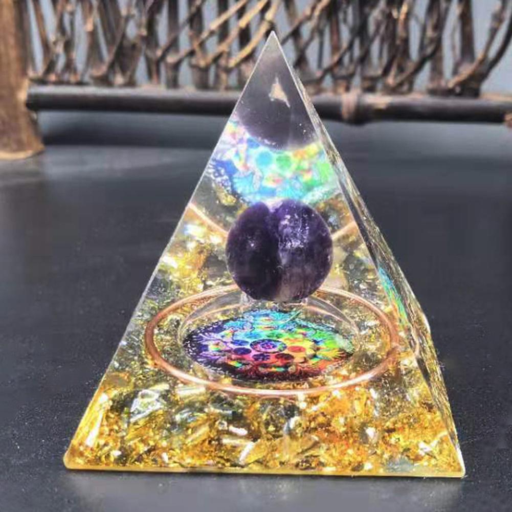 Пирамида Оргона Аметист Перидот Лечебный Камень Защита ЭМП Медитация Инструмент Ремесла