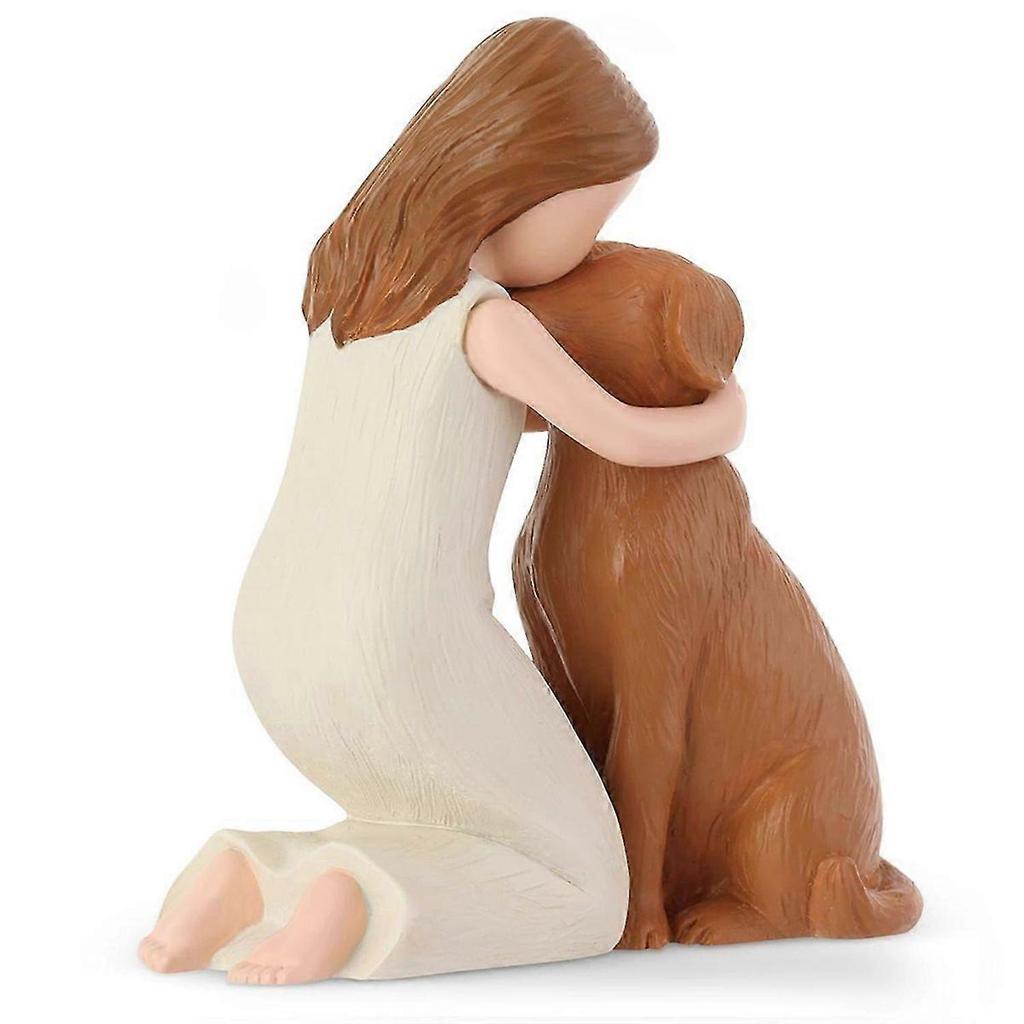 Love My Dog Figurines Statues, Dog Angel Friendship Remembrance Gifts, Sculpted Hand-Painted Figure