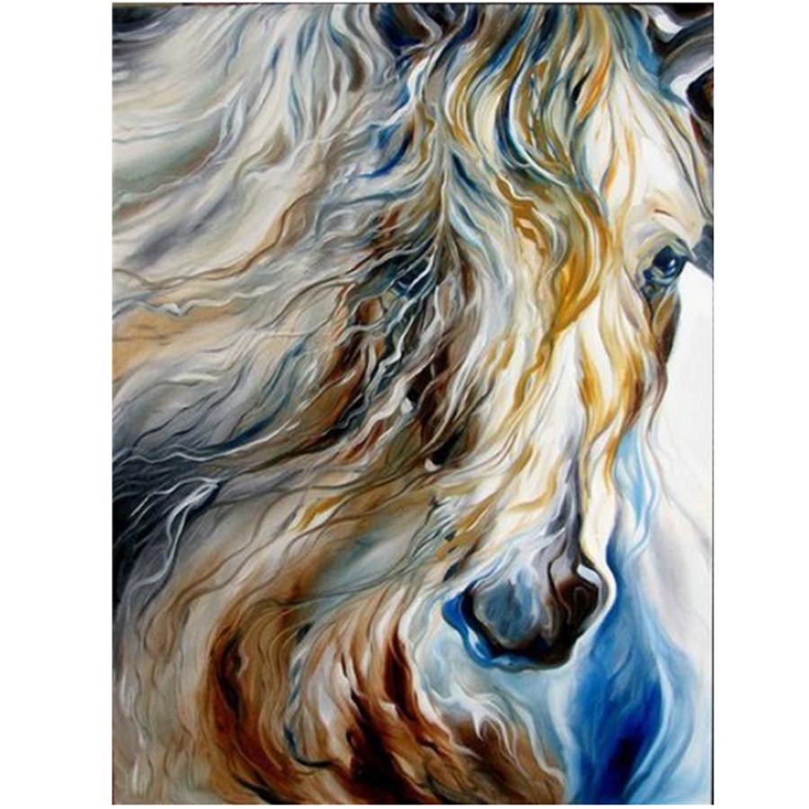 Full 5D Diy Diamond Painting Watercolor Horse Head Embroidery Cross Stitch Home Decor Handmade Gift