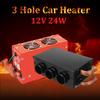 12V / 24V 3 Hole Car Heater Universal Portable Car Heater Auto Van Heating Air Heater Compact Defroster Demister Car Electrical