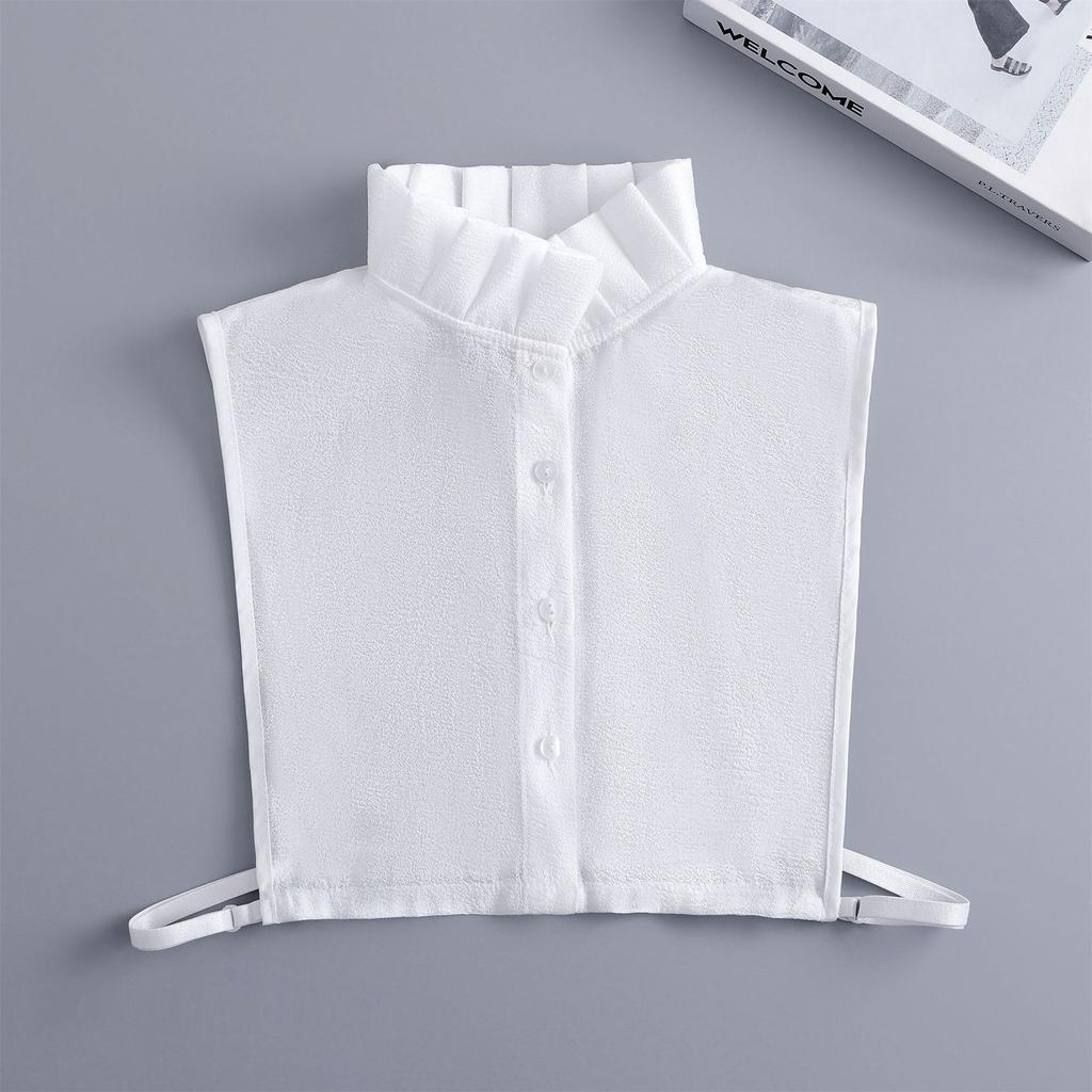 Womens Half Shirt Tie Fashion Lapel Shoulder Fake Collar Ladies Removable Neck Shawl Wrap Shirt Detachable False Collar