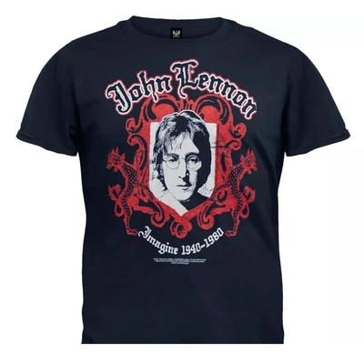 Футболка мужская John Lennon "Crest" 100% хлопок Топ - Средний размер - БЕСПЛАТНАЯ ДОСТАВКА