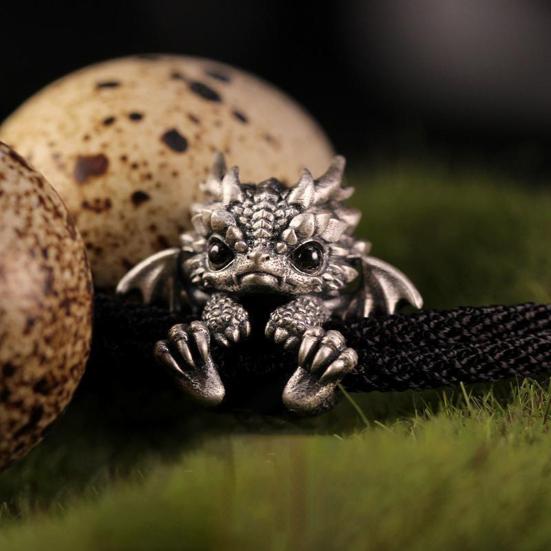 Браслет с драконом, витая веревка, ретро-китайский стиль, полированный сплав, легкий хип-хоп аксессуар на запястье, браслет унисекс, ювелирные изделия