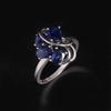 Precious Luxury September Birthstone Natural Diffusion Blue Sapphire Silver Ring for Women Engagement & Banquet Gifts