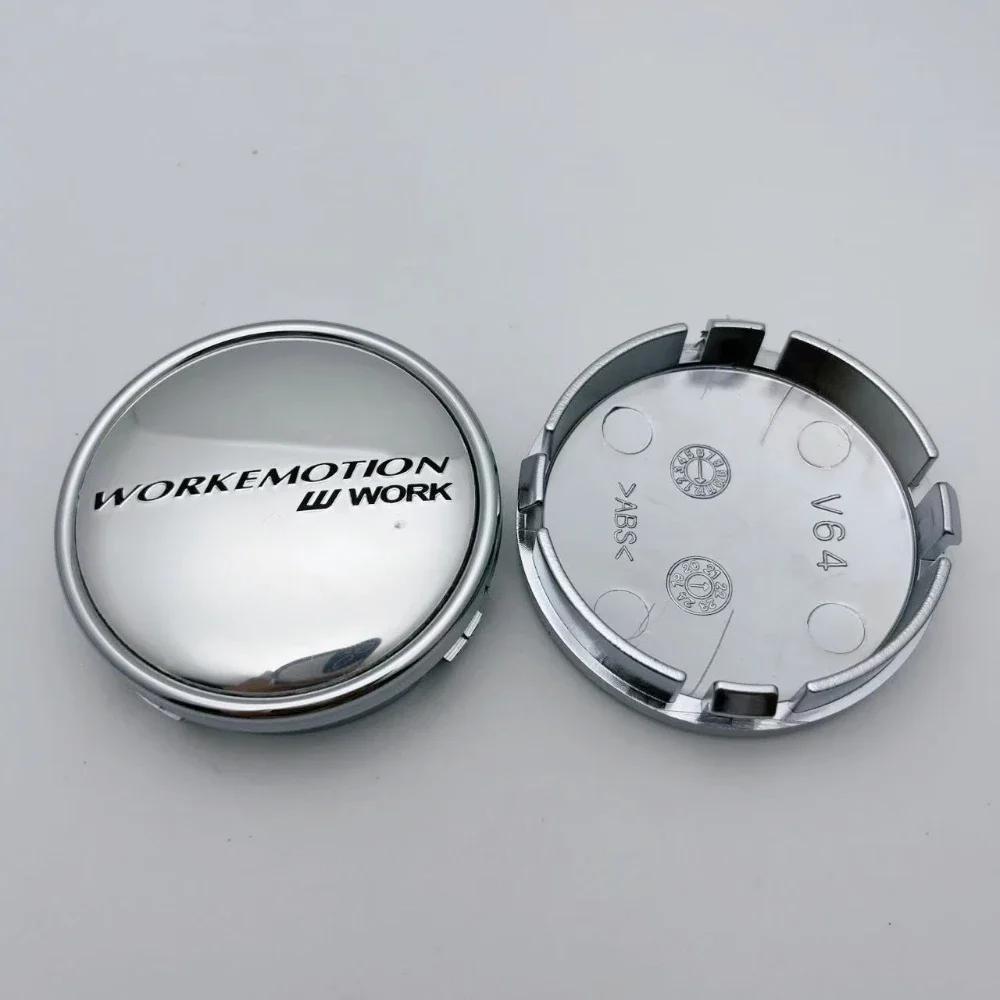 4pcs JDM W Work Emotion Logo Badge Car Wheel Center Caps O.D 64MM I.D 61MM Rim Hubcaps Cover Wheels Hub Cap Replace Accessories