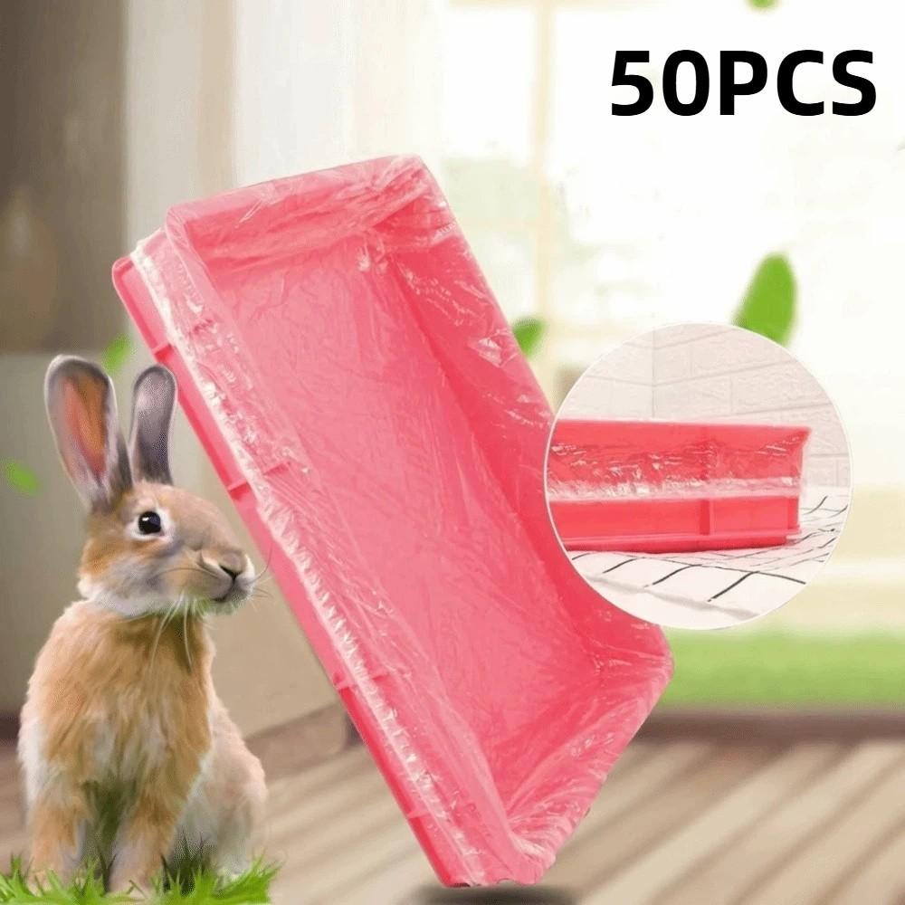 50Pcs Elastic Rabbit Cage Tray Cover Large Size Pet Disposable Film Cover Dog Cat Pet