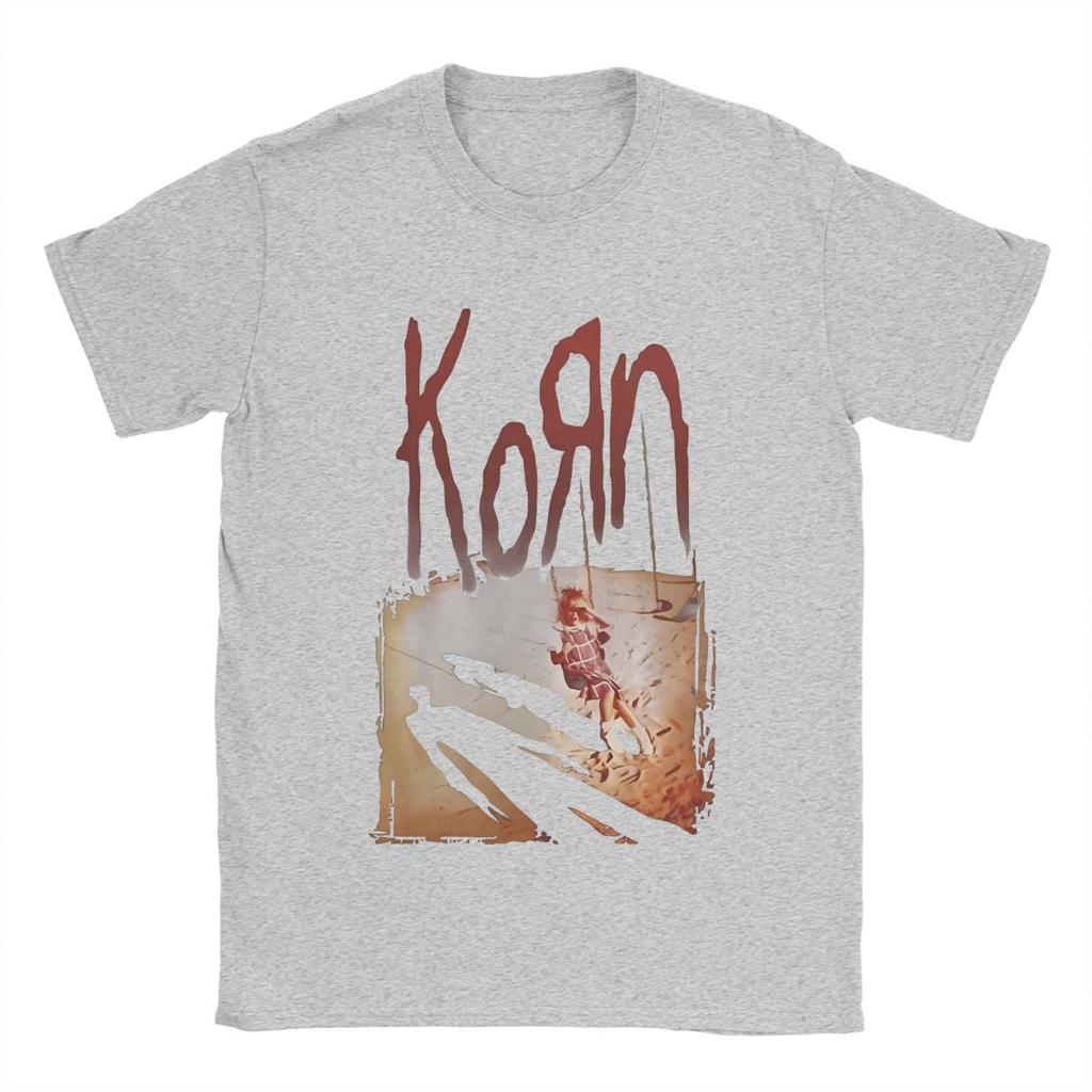 Korn Men's T Shirt  Vintage Tees Short Sleeve O Neck T-Shirts Cotton  Clothes