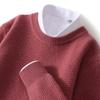 Men's Autumn/Winter Thick Cashmere Sweater – Round Neck, Solid Color, Loose-Fit, Casual Wool Knit
