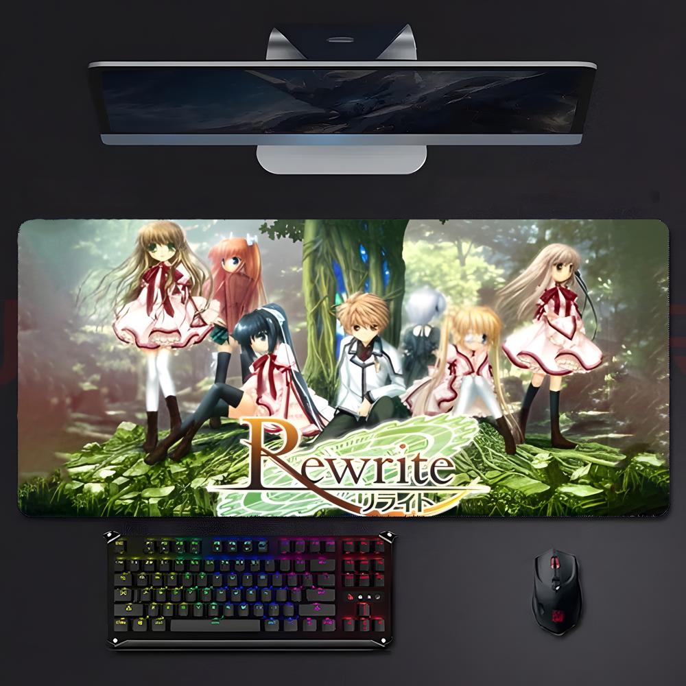 Warm Emotional Anime Rrewrite Mouse Pad Large Gaming Mousepad With Stitched Edges Thickened Desk Mat Pc