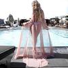 Summer Women Sexy Chiffon See-through Bikini Long Cover Up Swimsuit Swimwear Beach Dress Bathing Suit