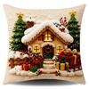 Soft Fabric Christmas Pillow Cover Square Sofa Pillow Case New Holiday Throw Cushion  Home Decor