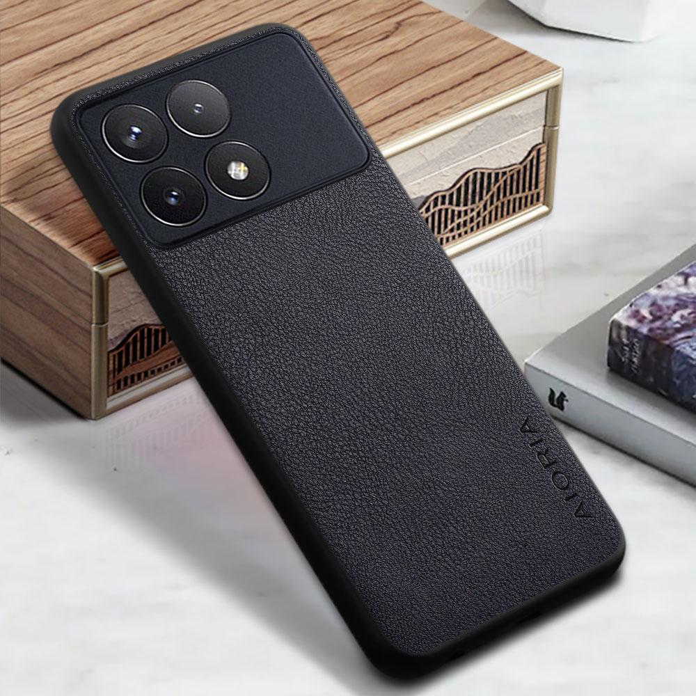 Чехол для Xiaomi Poco F6 F5 F4 F3 F2 Pro GT Чехол для телефона Funda Однотонный Бизнес Дизайн из ПУ Кожи Capa