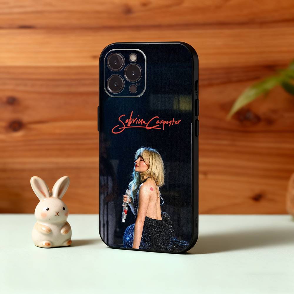 Чехол для телефона S-Sabrina Carpenter Singer для iPhone17 16 15 14 13 12 11 Pro Max Plus, 5G Мягкий Черный Чехол