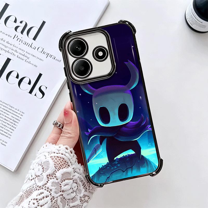 H-Hollow K-Knight Game Plating Phone Case For Xiaomi Redmi Note 14 15 Pro Plus 13 12 11 11S 11T 10 9S 9 5G Anti-Fall Airabag Cov