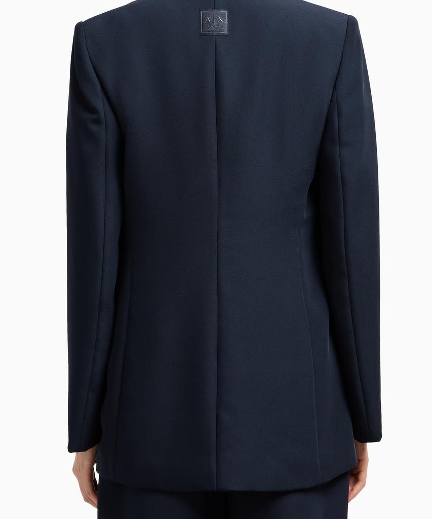 Armani Exchange Women'S Notched Lapel Poly Single Jacket _Navy_A425110510