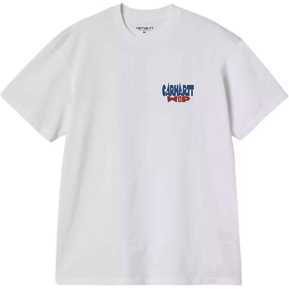 Carhartt WIP SS26 Летняя футболка с принтом багажной бирки Свободный крой Логотип на спине Принт с буквами Круглый вырез Короткий рукав Унисекс футболка I036892-02-XX