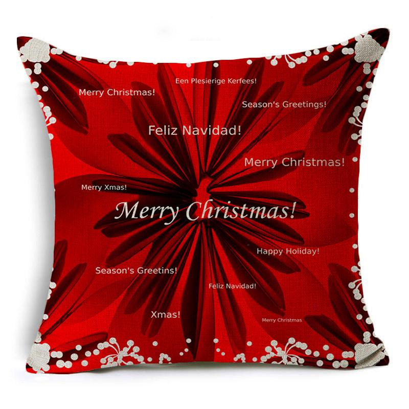 New Year Christmas Gift Elk Letter Sofa Cushion Linen Pillow Car Pillow Cover Premium Durable Quality Useful Practical