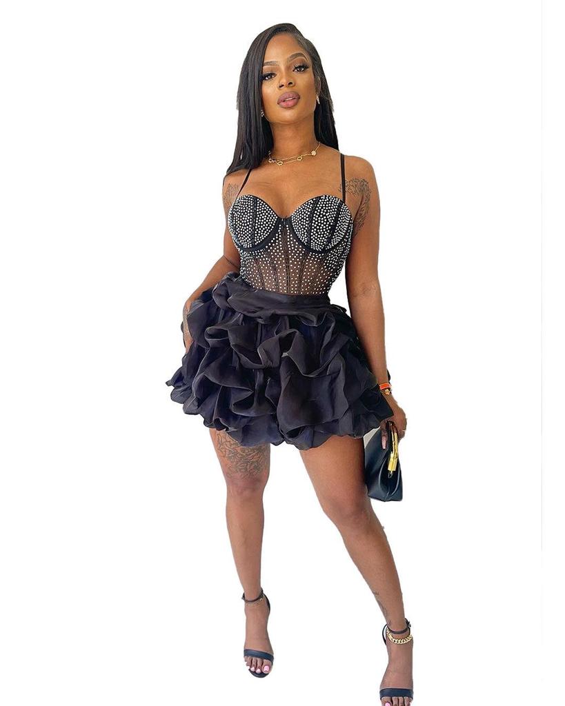 K2820 Сексуальное облегающее платье-пачка с ромбами и эластичной отделкой