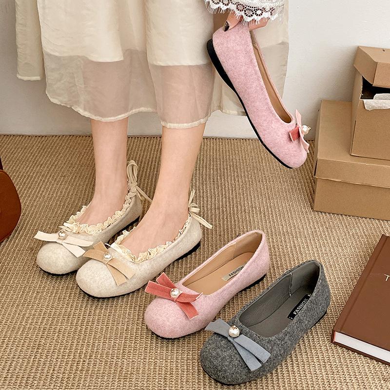 Модный темперамент балетный стиль плоские туфли с неглубоким горлом женские туфли 2025 года новые весенне-осенние ретро французские туфли Мэри Джейн на мягкой подошве