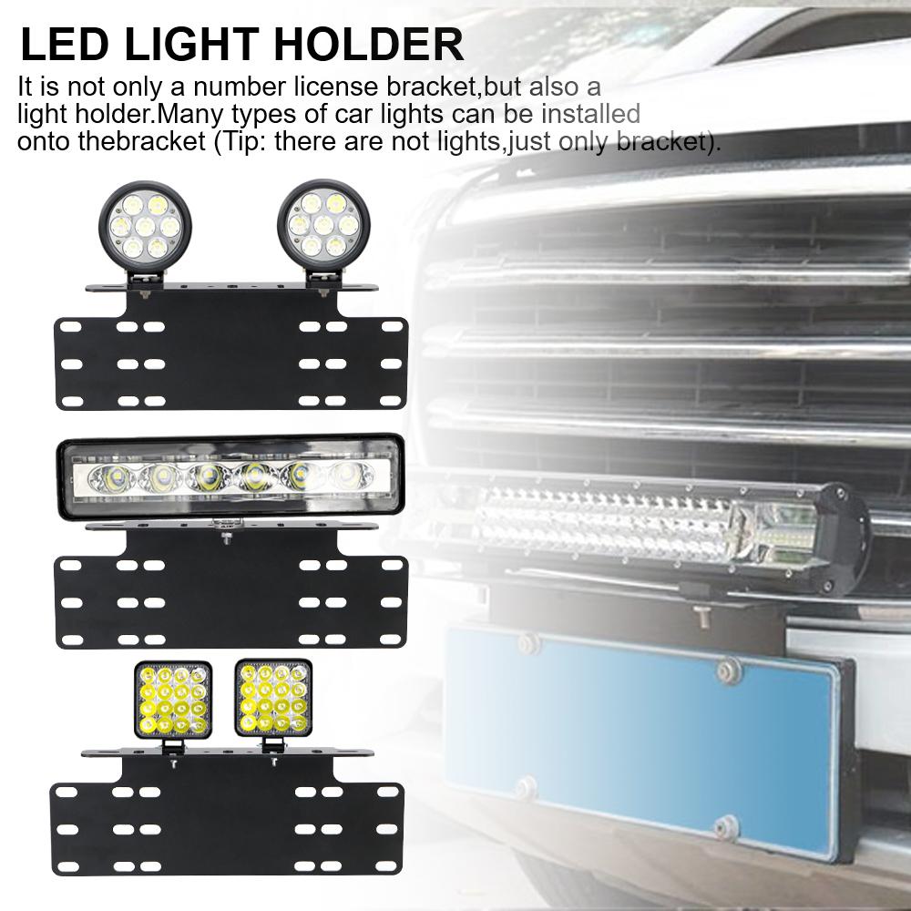 Держатель лампы для внедорожника Светодиодная рабочая световая панель Автомобильные кронштейны для номерных знаков Аксессуар Рамка кронштейна для крепления номерного знака на передний бампер автомобиля
