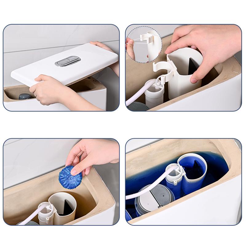 2PCS Toilet Solid Dispenser-Tank Replacement Part,Toilet Bowl Cleaner Buffer Box,Hanging Slow-Release Dispenser,Extends Cleaning