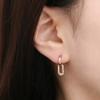 [] 14K Gold Needle Dali Clip Drop One-Touch Ring Earrings