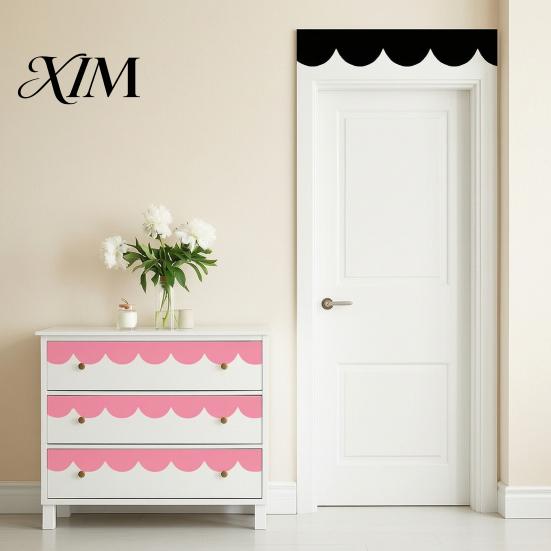 Decorative Wall Sticker for Bedroom 4Pcs Scalloped Border Decals, Peel and Stick Half Arch Geometric Stickers, DIY Accent Home Decor Semi Circle