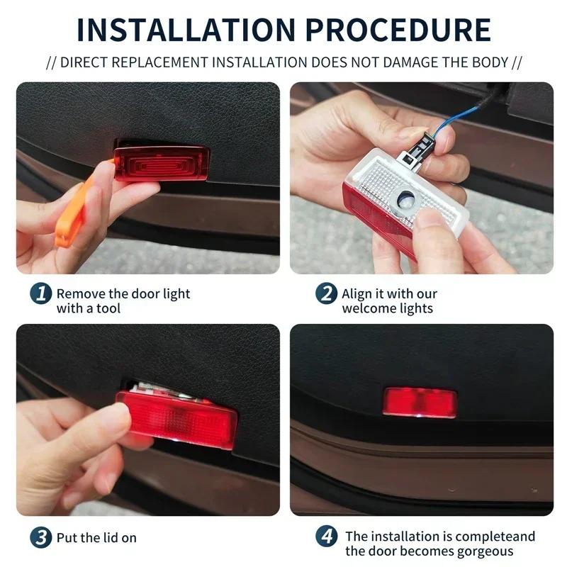 C200 E200 For Mercedes Benz 2PC HD Car Door Welcome Light Car Badge Led Projector Lamp For Mercedes Benz A/B/C/E/M Class GLE GL