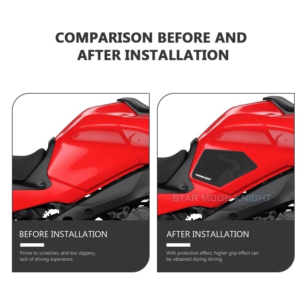 Накладка на бак мотоцикла, Нескользящие боковые наклейки на топливный бак, водостойкая резиновая накладка, наклейка для YAMAHA Tracer 9 TRACER9 TRACER-9