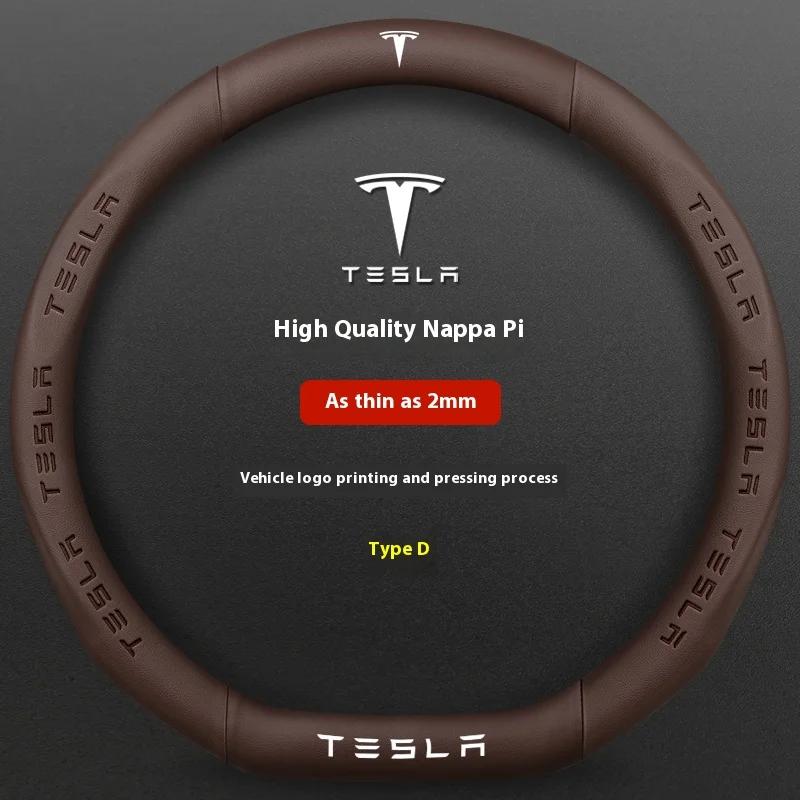 CPSSA1 Car Steering Wheel Cover for Tesla Model 3 Model S Y X Roadster 2019-2025 Auto Interior Steering Wheel Accessories Anti-Slip