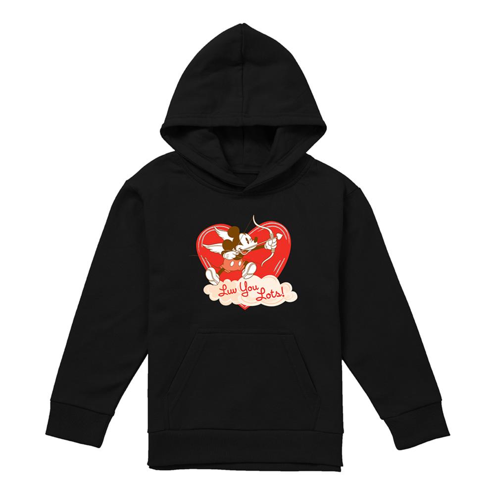 Disney Childrens/Kids Luv You Lots! Mickey Mouse Vintage Valentine`s Day Hoodie