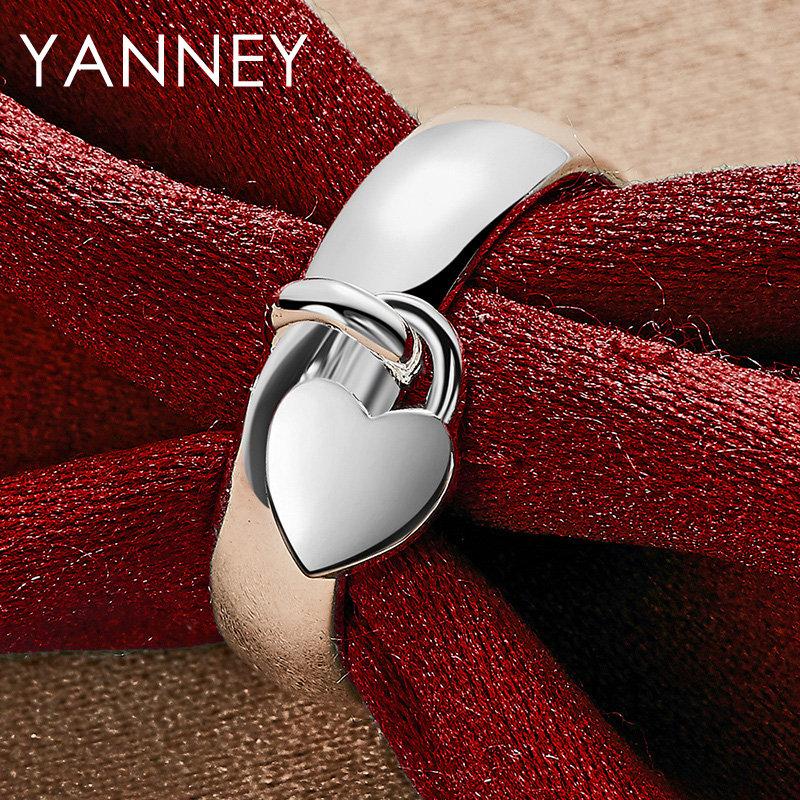 New 925 Silver Simple Exquisite Heart Pendant Ring Jewelry Women Gift Accessories Party Fashion