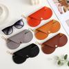 Korean Style PU Leather Sunglasses Pouch | Hanging Buckle + Glasses Clip Eyewear Protector Case