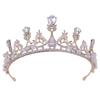 Korean Wedding Jewelry Headdress Accessories Leaves Inlaid with Rhinestones Pearls Crystal Beads Bridal Handmade Crown